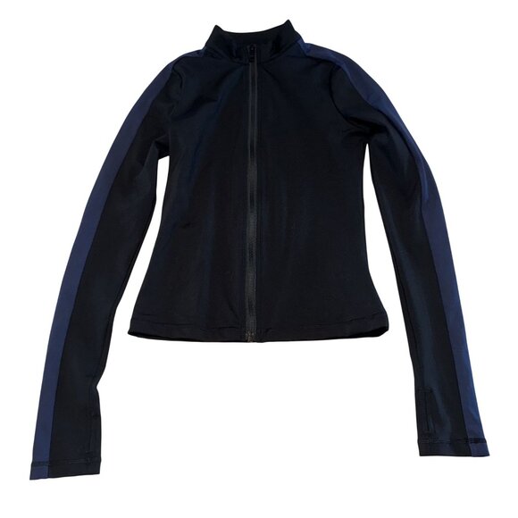 NWOT FORM Two Toned Navy Blue Black Full Zip Fitted Jacket Women's Small S - Picture 1 of 9